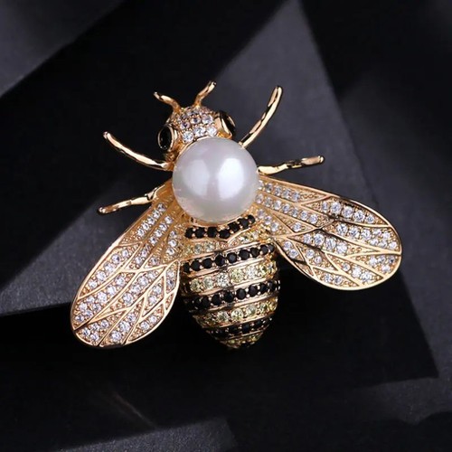 Bee brooch women - bee, rhinestone