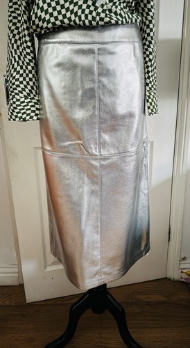 Silver metallic leather - metallic,
