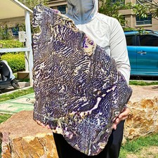 10.14LB  Zebra slate - rare black and white striped crystal restoration piece