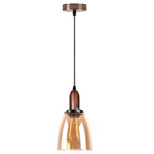 3-Way Vintage Ceiling Pendant Lights Industrial Glass Shade Hanging Retro Lamp