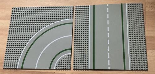 Lego grey road pieces - -,