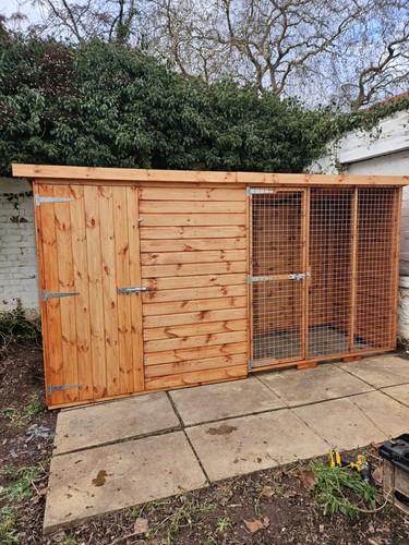 Dog kennel and run 12x4 - kennel,