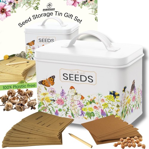 Seed storage tin - tin, garden