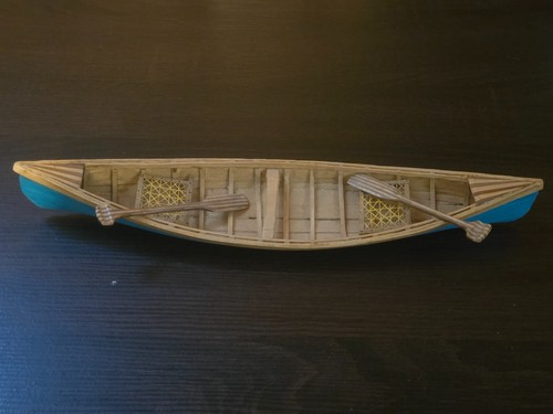 Handmade wooden canoe model - handmade,
