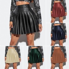 Womens Wet Look  Pleated