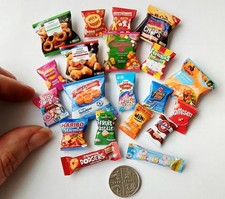 DOLLS HOUSE MINIATURE 1:12 * 20 X SWEET + SAVOURY FOOD PACKETS * COMBINED P+P