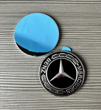57mm Mercedes Benz Black Bonnet Badge Hood Emblem Sticker For Most GL C E S