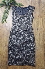 Michaela Louisa Black Lace Floral Knee-length Occasion Dress Size Uk 10