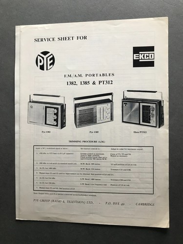 Pye portable transistor - portable,