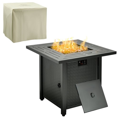Square propane gas fire pit - square,