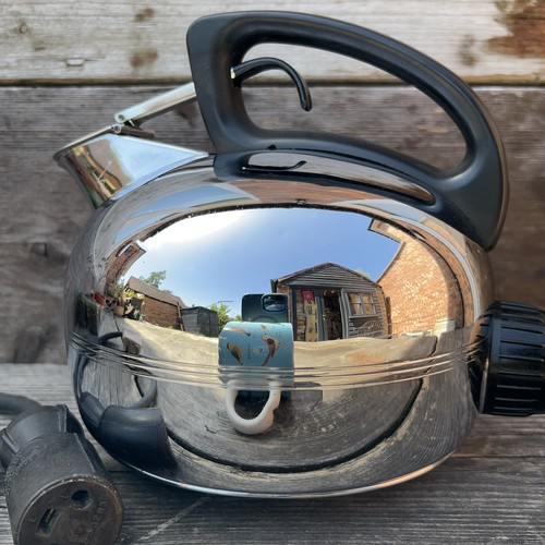 Vintage chrome swan kettle - swan,