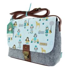 CLEARANCE Santoro Gorjuss 625GJ01 Felt and PU Traveller Satchel Woodland