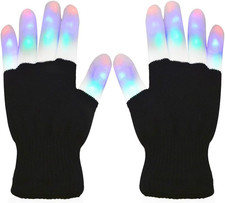 LED Flashing Rave Gloves with