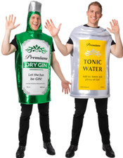 Gin & Tonic Fancy Dress Adults Novelty Drink Costume Ladies Mens Stag Night Outf