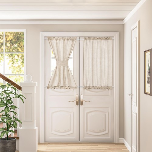 Linen beige sheer curtains for - curtains,