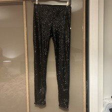 H&M Black Sequin Leggings Size