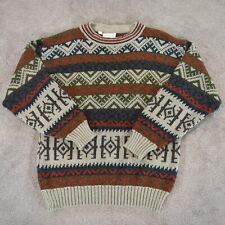 Icebreaker Aviator Jumper Mens Medium Wool Nordic Aztec Knit Sweater Pullover