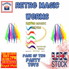 Retro Magic Wiggle Worms – Set of 2 Party Toys for Kids | Classic 80s Fun Gift