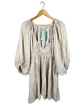 H&M Beige Smocked Kaftan Long