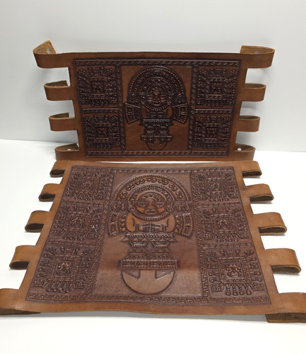 Unused vintage tooled leather - vintage,