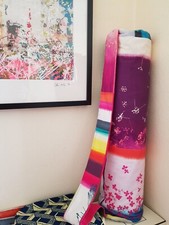 'Part 2' sustainable UK Made unique Yoga Bag Blue Pink Clarissa Hulse Fabric