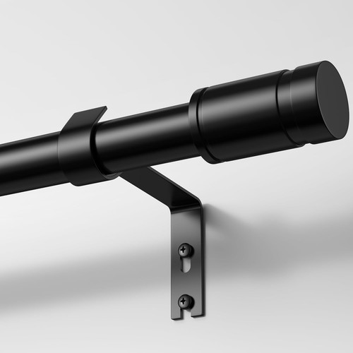 Black curtain pole 236cm - black,