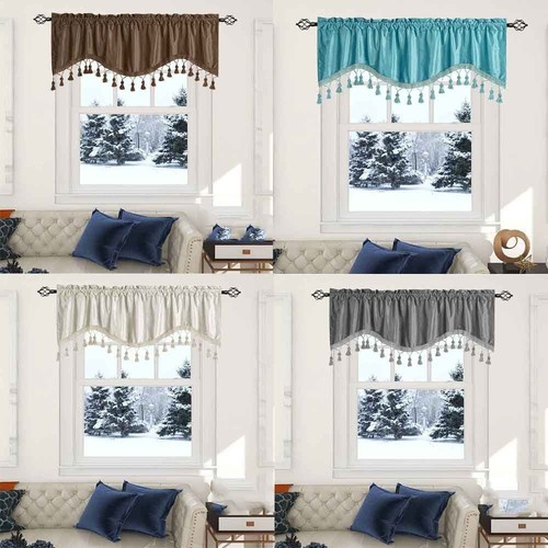 Tasseled voile swags - swags, velvet