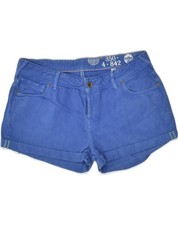 JACK WILLS Womens Casual Shorts W32 Large Blue Cotton AM59