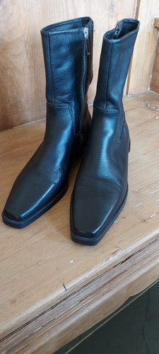 Zara black leather ankle - zara,