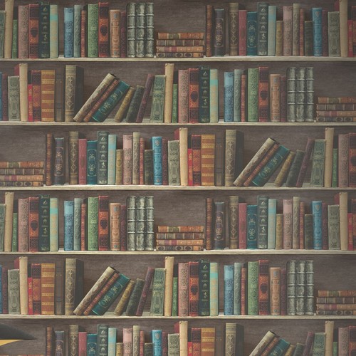 Retro library bookshelf - retro,