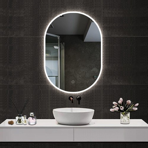 Oval illuminated bathroom - oval,