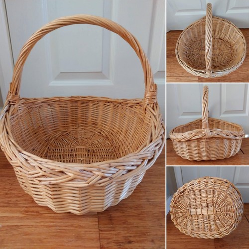 Vintage wicker handled basket - vintage,