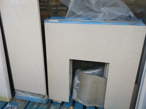 Marble hearth and back panel