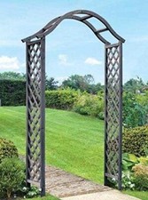 Smart Garden Woodland Wooden Garden Arbour Arch in Grey Slate - 4050010