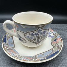 Masons Ironstone Liberty of London Ianthe Art Nouveau Teacup & Saucer Vtg 1980s