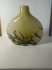 Large Art Glass Vase Yellow