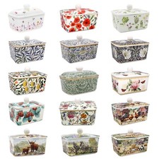 Leonardo Collection China Butter Dish &Lid William Morris Designs & Hand Painted