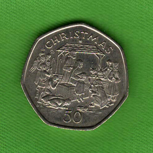 1991 isle man christmas 50p - of,
