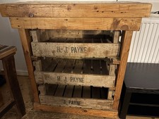 Lovely handmade rustic ash butcher’s block kitchen island with 3 drawers