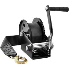 VEVOR Hand Winch Heavy Duty Hand Crank 1200lbs 23ft Polyester Strap for Boat/ATV