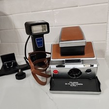 Polaroid SX-70 Alpha 1 Land Camera + Acme Lite Flash 170s Vintage Untested