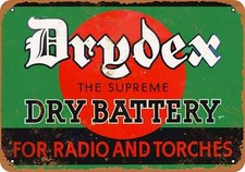 METAL SIGN - Drydex Dry Batteries - Vintage Look