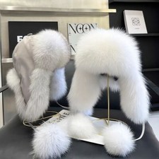New Women Russian Ushanka Faux Fox Fur Trapper Hat Warm Ear Flap Ski Caps Winter