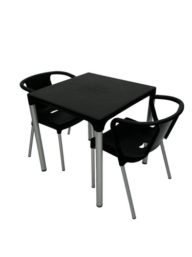 Black plastic furniture - furniture, set