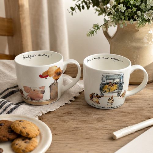 Trumpers world mug - world, chickens