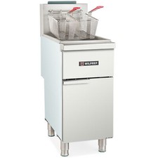 40lb Commercial Floor Deep Fryer Natural Gas 2 Basket 90000BTU 400°F 3 Burners