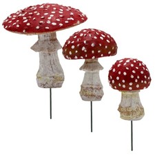 3pcs Micro Landscape Mushroom Decorations Resin Mushrooms Simulation Mushrooms