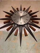 Metamec Sunburst Clock Silver
