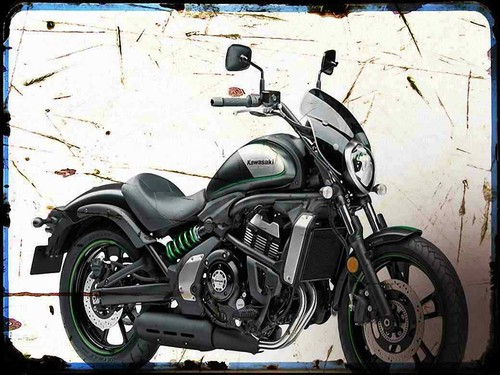 Metal sign motorbike vulcan - sign,