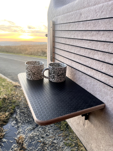 Folding campervan table shelf - campervan,
